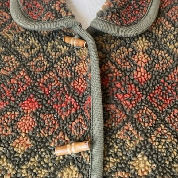 VTG Orvis Sherpa Fleece Toggle Jacket Size M Cabincore Southwestern Outdoor - Picture 4 of 10